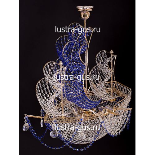Люстра Черная Жемчужина синяя в Магнитогорске Гусь Хрустальный