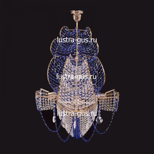 Люстра Черная Жемчужина синяя в Магнитогорске Гусь Хрустальный
