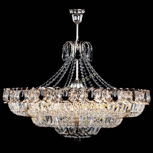 Люстра Двойное кольцо пластинка с подвесом Черная в Магнитогорске Гусь Хрустальный