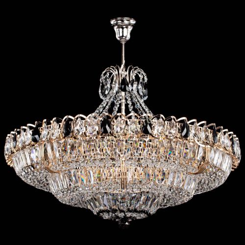 Люстра Двойное кольцо пластинка с подвесом Черная в Магнитогорске Гусь Хрустальный