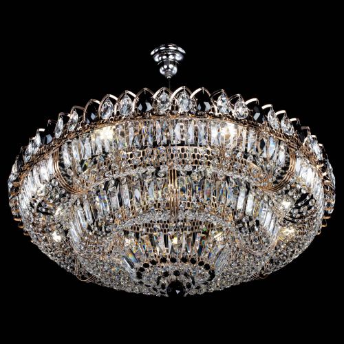 Люстра Двойное кольцо пластинка с подвесом Черная в Магнитогорске Гусь Хрустальный