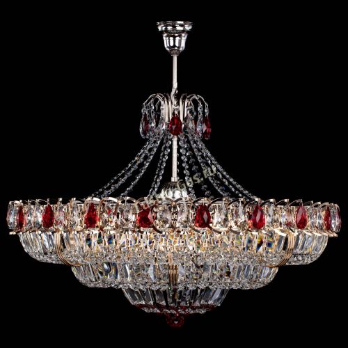 Люстра Двойное кольцо пластинка с подвесом Красная в Магнитогорске Гусь Хрустальный