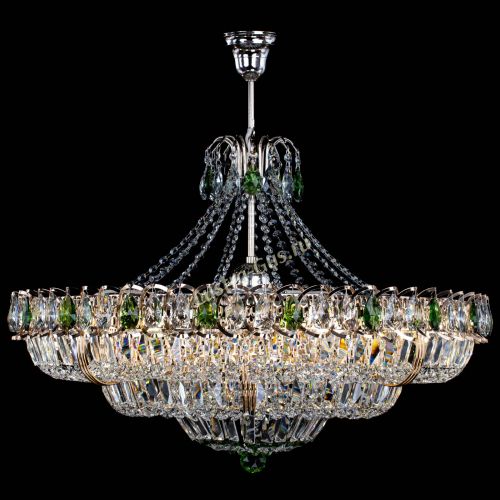 Люстра Двойное кольцо пластинка с подвесом Зеленая в Магнитогорске Гусь Хрустальный