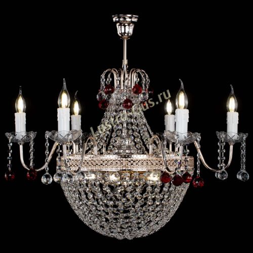 Люстра Елизавета №11 Венеция красная в Магнитогорске Гусь Хрустальный