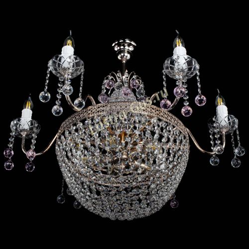 Люстра Елизавета №11 Венеция розовая в Магнитогорске Гусь Хрустальный