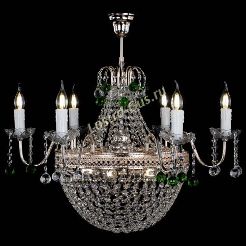 Люстра Елизавета №11 Венеция зеленая в Магнитогорске Гусь Хрустальный