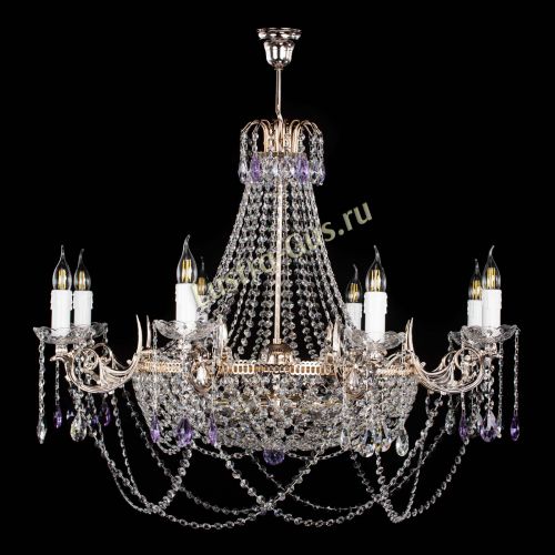 Люстра Елизавета №13 фиолетовая в Магнитогорске Гусь Хрустальный