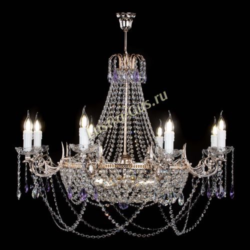 Люстра Елизавета №13 фиолетовая в Магнитогорске Гусь Хрустальный
