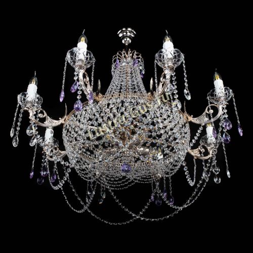 Люстра Елизавета №13 фиолетовая в Магнитогорске Гусь Хрустальный