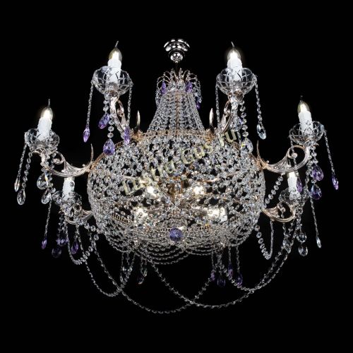 Люстра Елизавета №13 фиолетовая в Магнитогорске Гусь Хрустальный