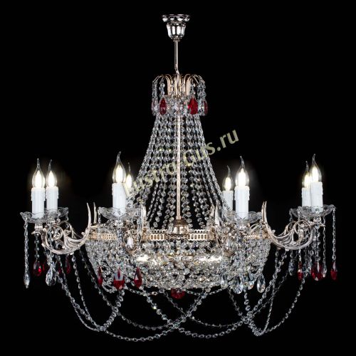 Люстра Елизавета №13 красная в Магнитогорске Гусь Хрустальный