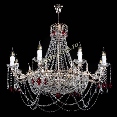Люстра Елизавета №13 красная в Магнитогорске Гусь Хрустальный