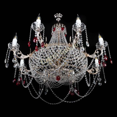 Люстра Елизавета №13 красная в Магнитогорске Гусь Хрустальный