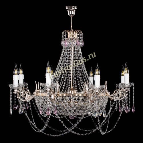 Люстра Елизавета №13 розовая в Магнитогорске Гусь Хрустальный