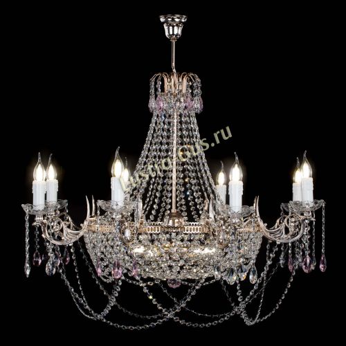 Люстра Елизавета №13 розовая в Магнитогорске Гусь Хрустальный