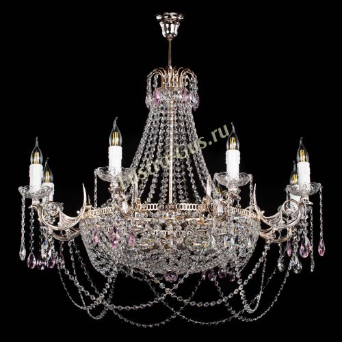 Люстра Елизавета №13 розовая в Магнитогорске Гусь Хрустальный