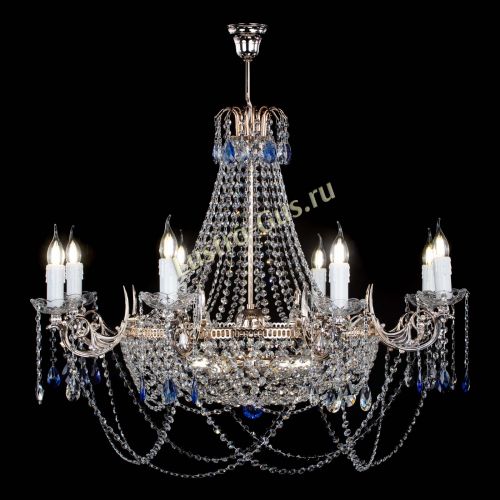 Люстра Елизавета №13 синяя в Магнитогорске Гусь Хрустальный