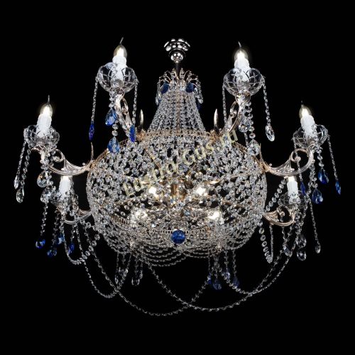 Люстра Елизавета №13 синяя в Магнитогорске Гусь Хрустальный