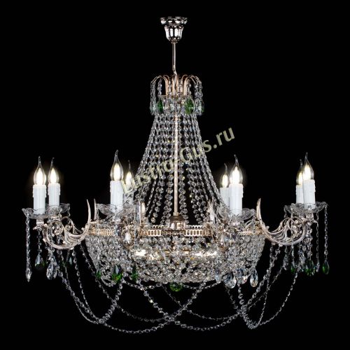 Люстра Елизавета №13 зеленая в Магнитогорске Гусь Хрустальный