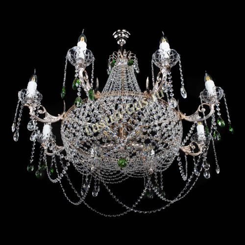 Люстра Елизавета №13 зеленая в Магнитогорске Гусь Хрустальный