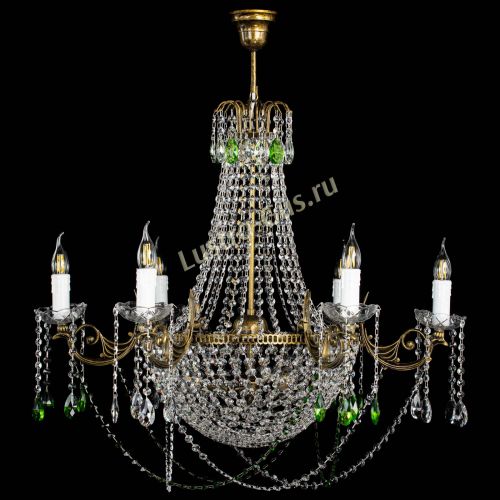 Люстра Елизавета малая №9 под бронзу Зеленая в Магнитогорске Гусь Хрустальный