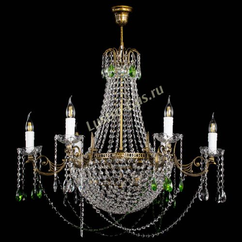 Люстра Елизавета малая №9 под бронзу Зеленая в Магнитогорске Гусь Хрустальный