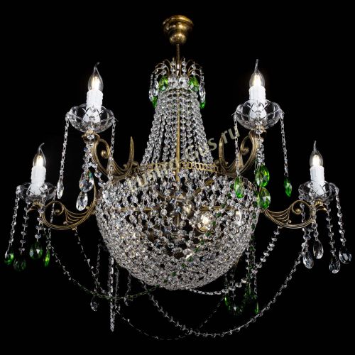 Люстра Елизавета малая №9 под бронзу Зеленая в Магнитогорске Гусь Хрустальный