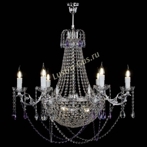 Люстра Елизавета малая №9 фиолетовая в Магнитогорске Гусь Хрустальный
