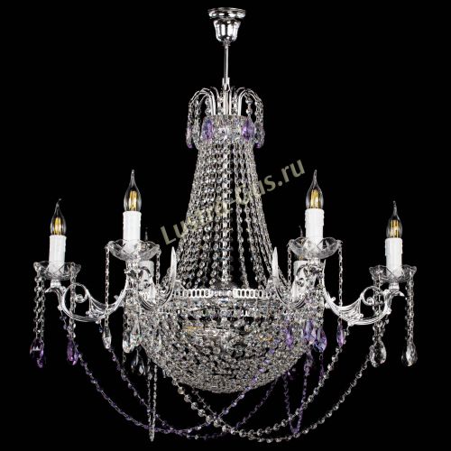 Люстра Елизавета малая №9 фиолетовая в Магнитогорске Гусь Хрустальный