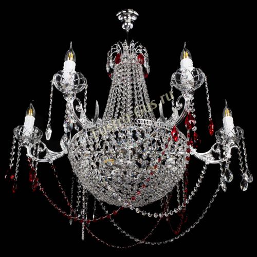 Люстра Елизавета малая №9 красная в Магнитогорске Гусь Хрустальный