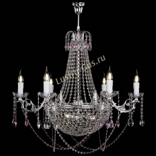 Люстра Елизавета малая №9 розовая в Магнитогорске Гусь Хрустальный