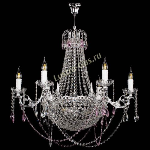 Люстра Елизавета малая №9 розовая в Магнитогорске Гусь Хрустальный