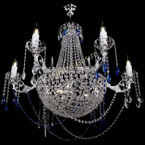 Люстра Елизавета малая №9 синяя в Магнитогорске Гусь Хрустальный