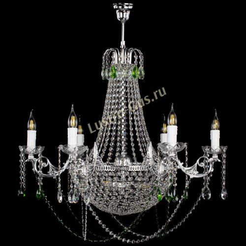 Люстра Елизавета малая №9 зеленая в Магнитогорске Гусь Хрустальный