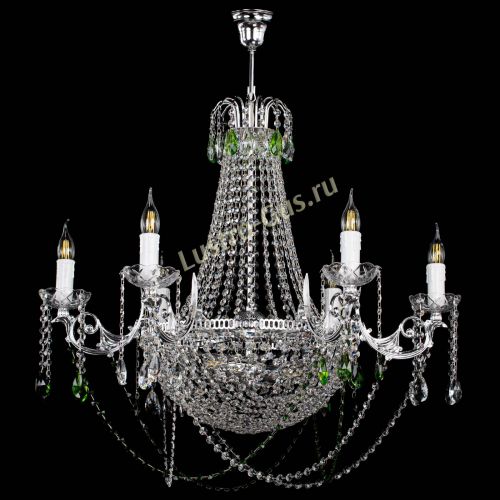 Люстра Елизавета малая №9 зеленая в Магнитогорске Гусь Хрустальный