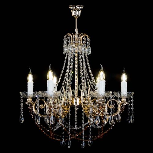 Люстра Елизавета малая Чайная (рожки - металл) в Магнитогорске Гусь Хрустальный