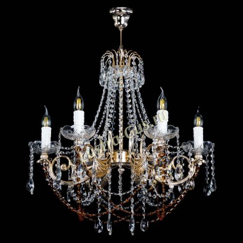 Люстра Елизавета малая Чайная (рожки - металл) в Магнитогорске Гусь Хрустальный