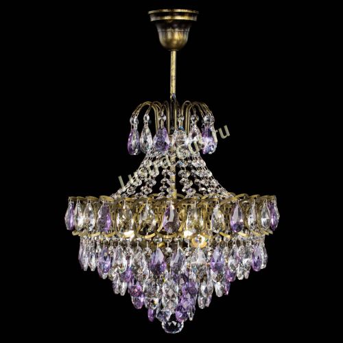 Люстра Грация с подвесом под бронзу Фиолетовая в Магнитогорске Гусь Хрустальный