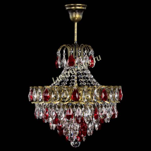 Люстра Грация с подвесом под бронзу Красная в Магнитогорске Гусь Хрустальный