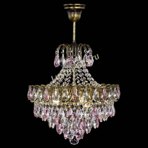 Люстра Грация с подвесом под бронзу Розовая в Магнитогорске Гусь Хрустальный