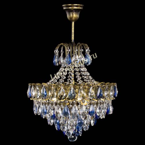 Люстра Грация с подвесом под бронзу Синяя в Магнитогорске Гусь Хрустальный