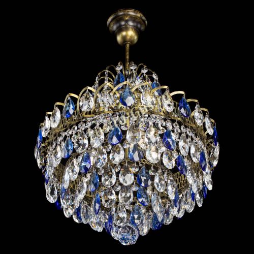 Люстра Грация с подвесом под бронзу Синяя в Магнитогорске Гусь Хрустальный