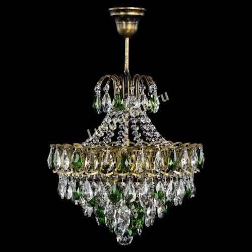 Люстра Грация с подвесом под бронзу Зеленая в Магнитогорске Гусь Хрустальный