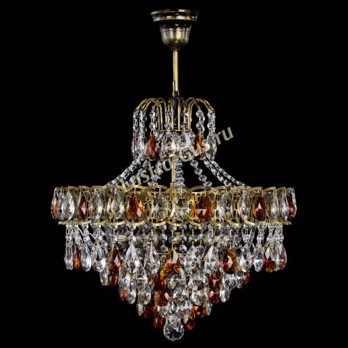 Люстра Грация №5 с подвесом под бронзу Чайная в Магнитогорске Гусь Хрустальный