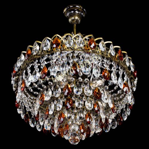 Люстра Грация №5 с подвесом под бронзу Чайная в Магнитогорске Гусь Хрустальный