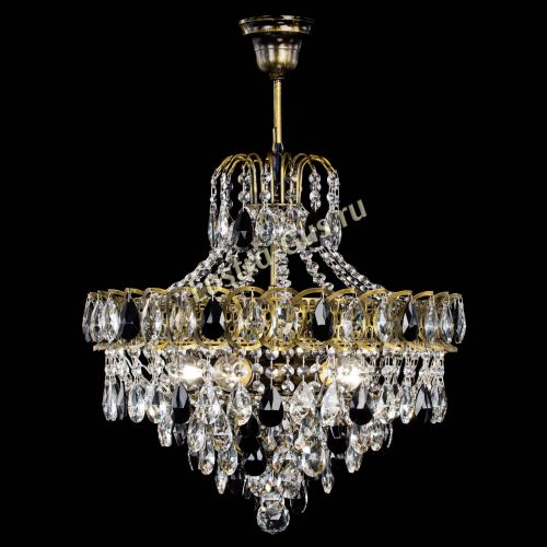 Люстра Грация №5 с подвесом под бронзу Черная в Магнитогорске Гусь Хрустальный