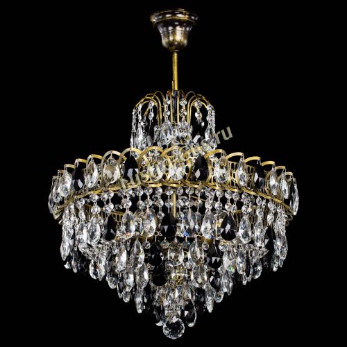 Люстра Грация №5 с подвесом под бронзу Черная в Магнитогорске Гусь Хрустальный