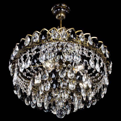 Люстра Грация №5 с подвесом под бронзу Черная в Магнитогорске Гусь Хрустальный