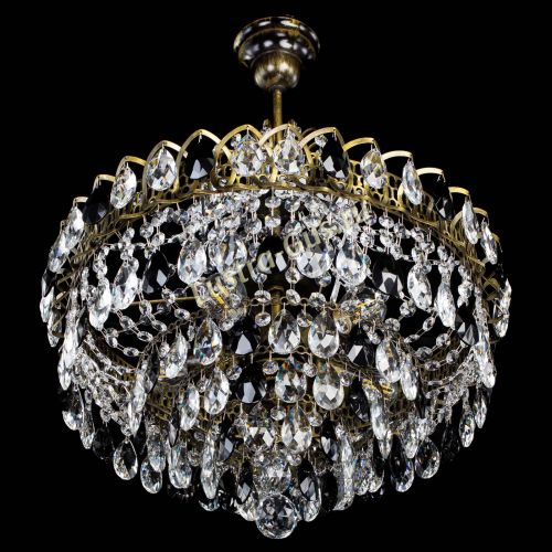 Люстра Грация №5 с подвесом под бронзу Черная в Магнитогорске Гусь Хрустальный