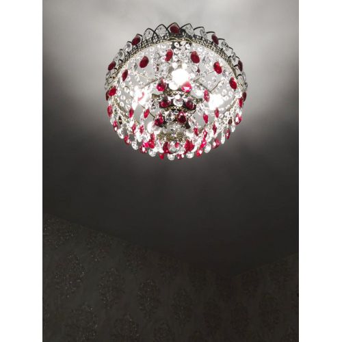 Люстра Грация №5 с подвесом под бронзу Красная в Магнитогорске Гусь Хрустальный